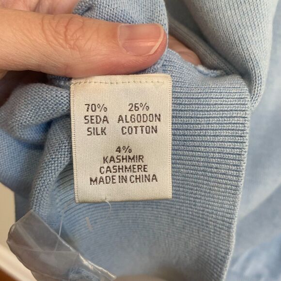 Peter Millar Silk Cashmere V-Neck Sweater Mens XL Blue Pull Over Preppy Office - Picture 4 of 7